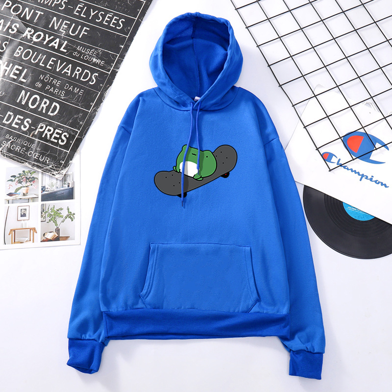 Title 9, Skateboard Frog Long-sleeved Fleece Sweatshirt