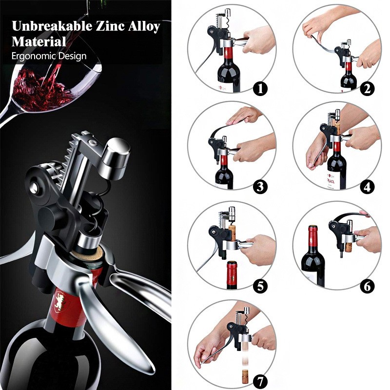 Professional Deluxe Lever Action Wine Bottle Rabbit Corkscrew Gift Bunny Opener — foto 7