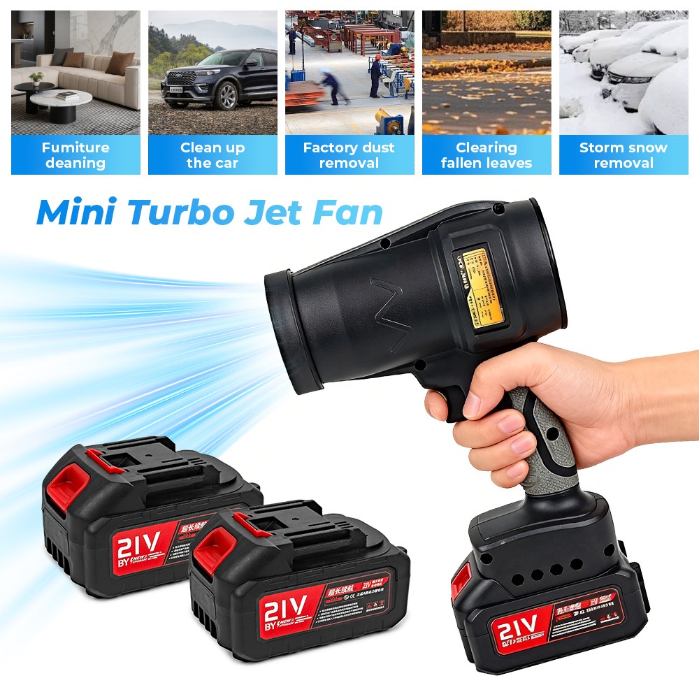 2 Battery Electric Cordless Leaf Blower Turbo Jet Dry Air Fan UK — image 10