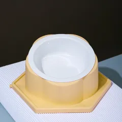 Spliceable Cat Prevent Overturning Of Pet Food Bowl - Yellow - View 1