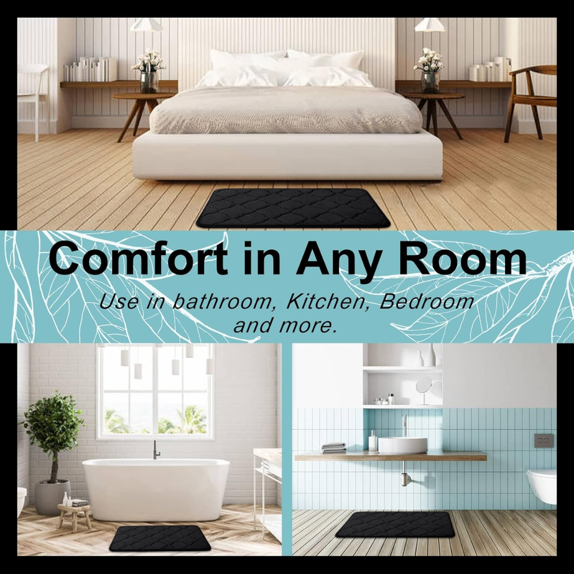 Memory Foam Bath Mat Rug ,Ultra Soft And Absorbent Bathroom Rugs, Non-Slip, Comfortable, Machine Washable Bath Carpet For Bathroom Floor — foto 6