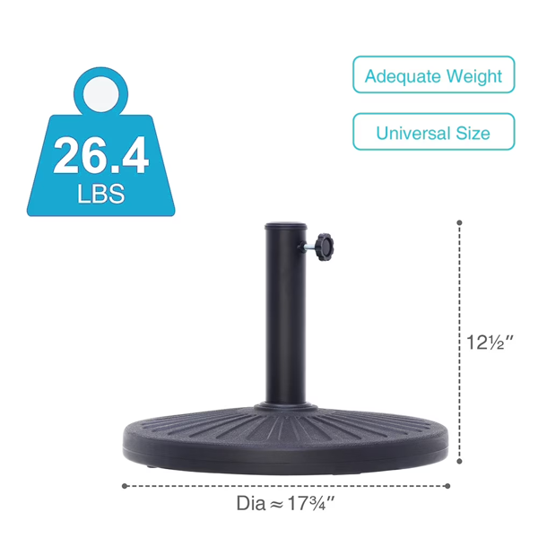 26.5 Lbs Outdoor Patio Market Umbrella Base, Patio Umbrella Stand For Yard Garden Poolside In Black  Shipment From Walmart — foto 6