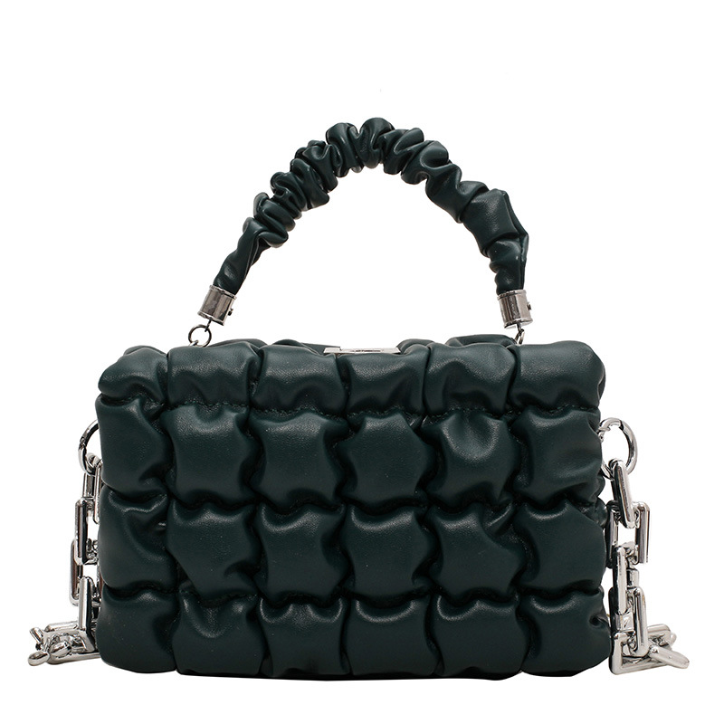 Checkered Fashion Chain Metal Shoulder Bag