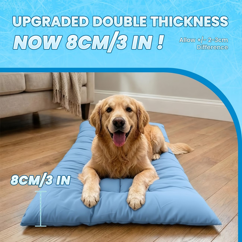 Extra-Large Summer Cooling Mat Dog Sofa Bed,Ultra-Soft, 8 Compartments, Extra-Large Plush Dog Sofa Bed,Super Soft, Thick Polyester Pet Mat With A Non-Slip Bottom thumbnail 2