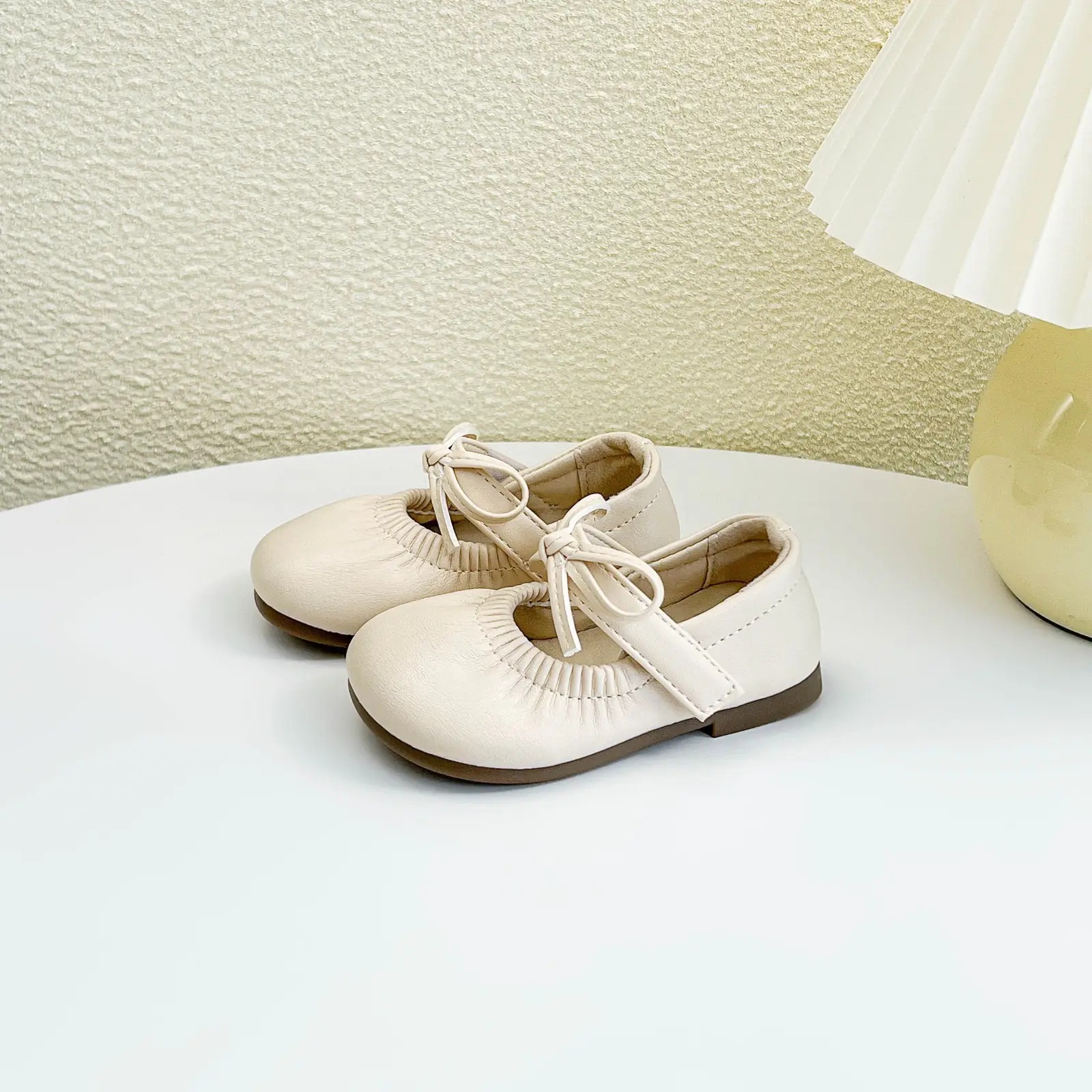 Girls' Single Shoes, Small Leather Shoes, Velcro, Children's Princess Shoes