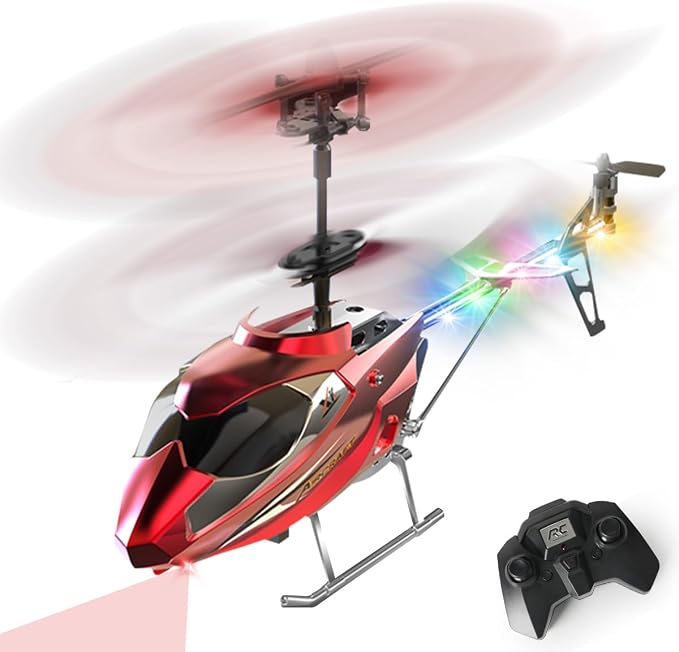 2.4GHz RC Helicopter With LED Lights, Fixed-Height Flight And One-Key Takeoff For Kids And Adults