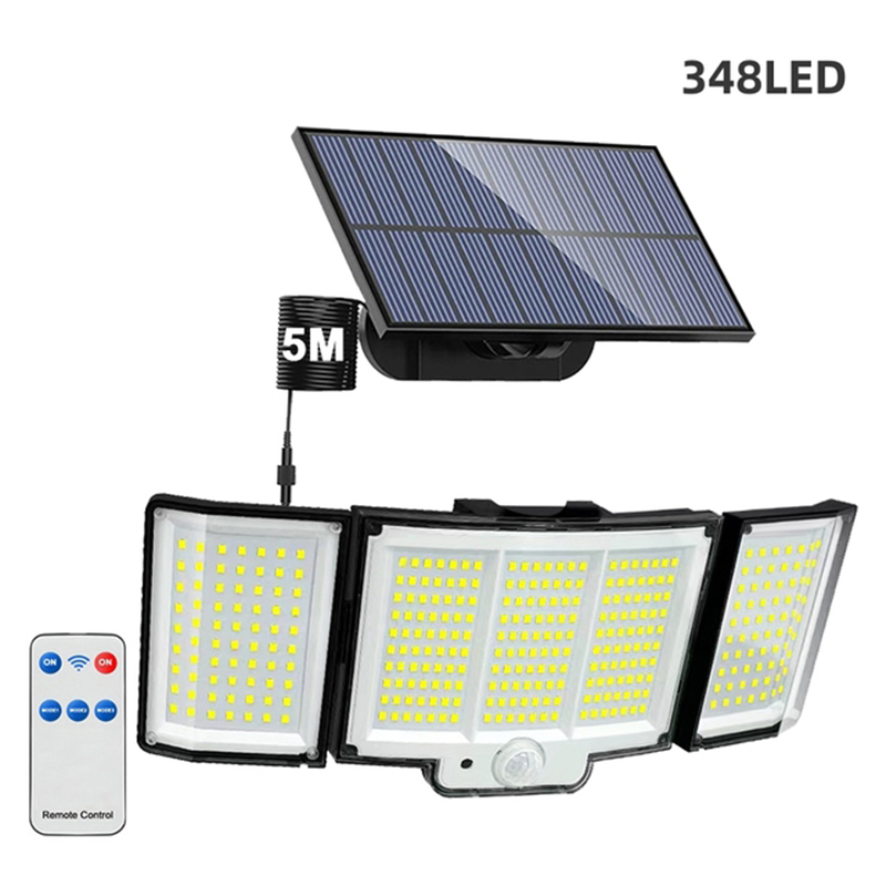 1,2 Pack Solar Lights Outdoor 348 LED Motion Sensor Lights With Remote Control  3 Head Waterproof — foto 2