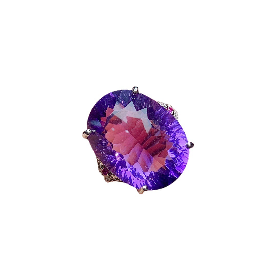 European And American Natural Amethyst Ring