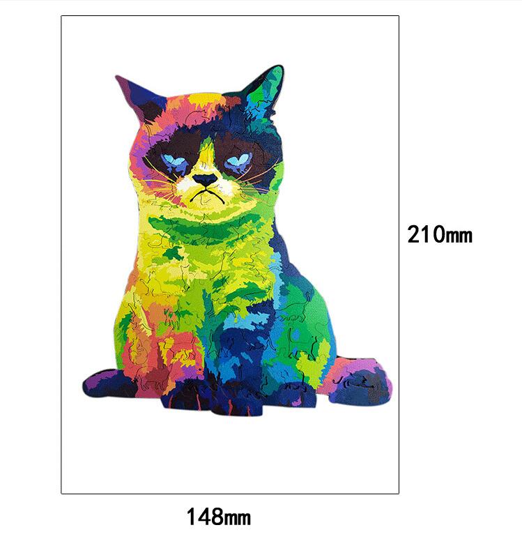 Title 4, Puzzle in legno Irregular Rainbow Cat