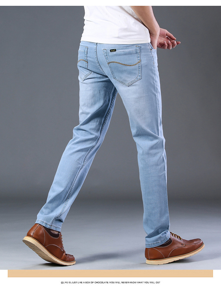 Title 5, Mens Comfortable Elastic Straight Fit Jeans. E...