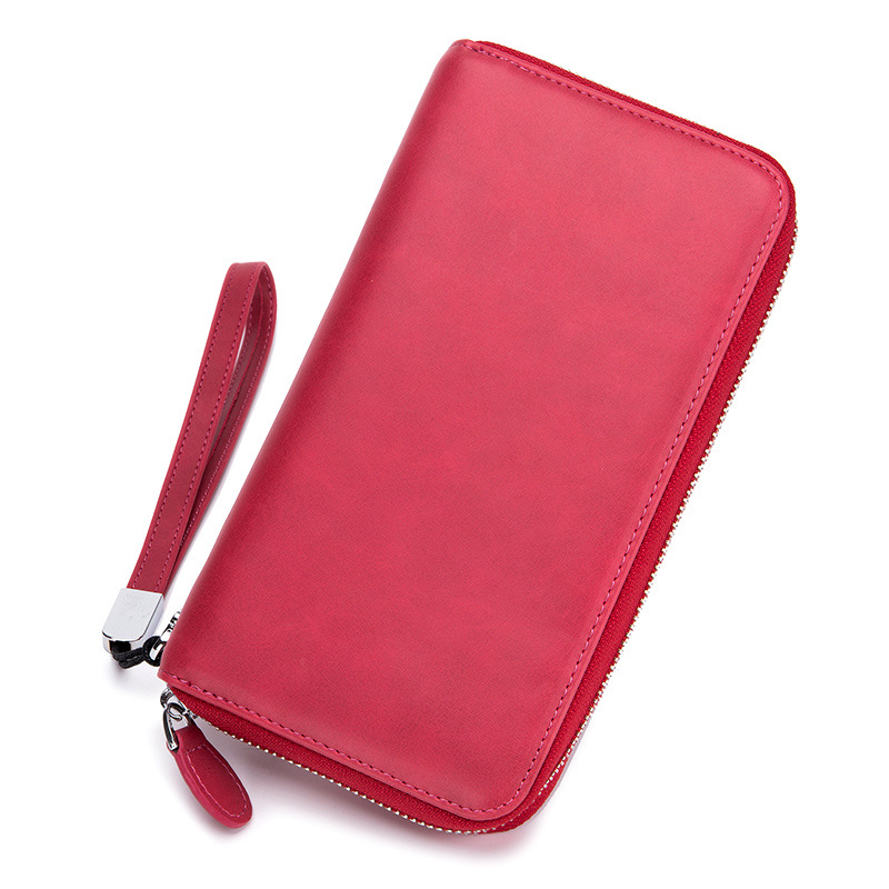 Title 7, Leather Practical Foreign Trade Long Zipper Wallet