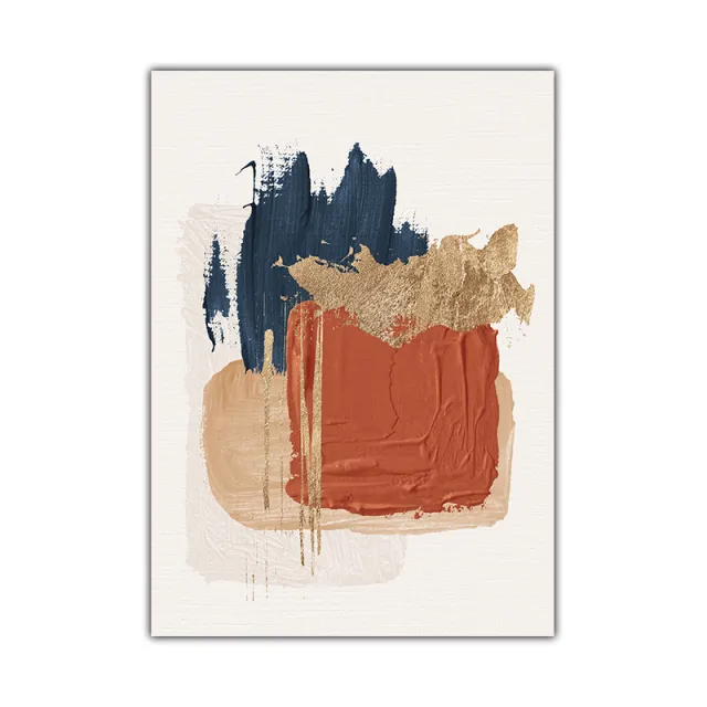 Modern Abstract Dark Blue Red Minimalist Canvas Painting 2Style - Shop at LoveMi