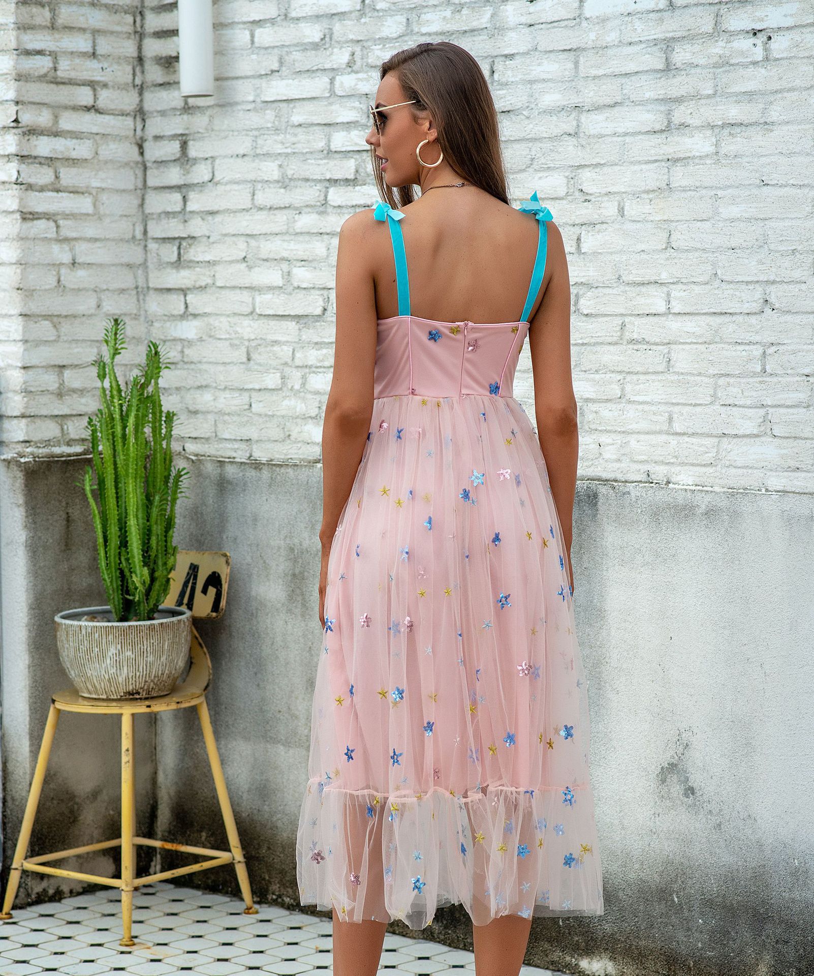 Sequin Mesh Star Dress, picture 3 of 5