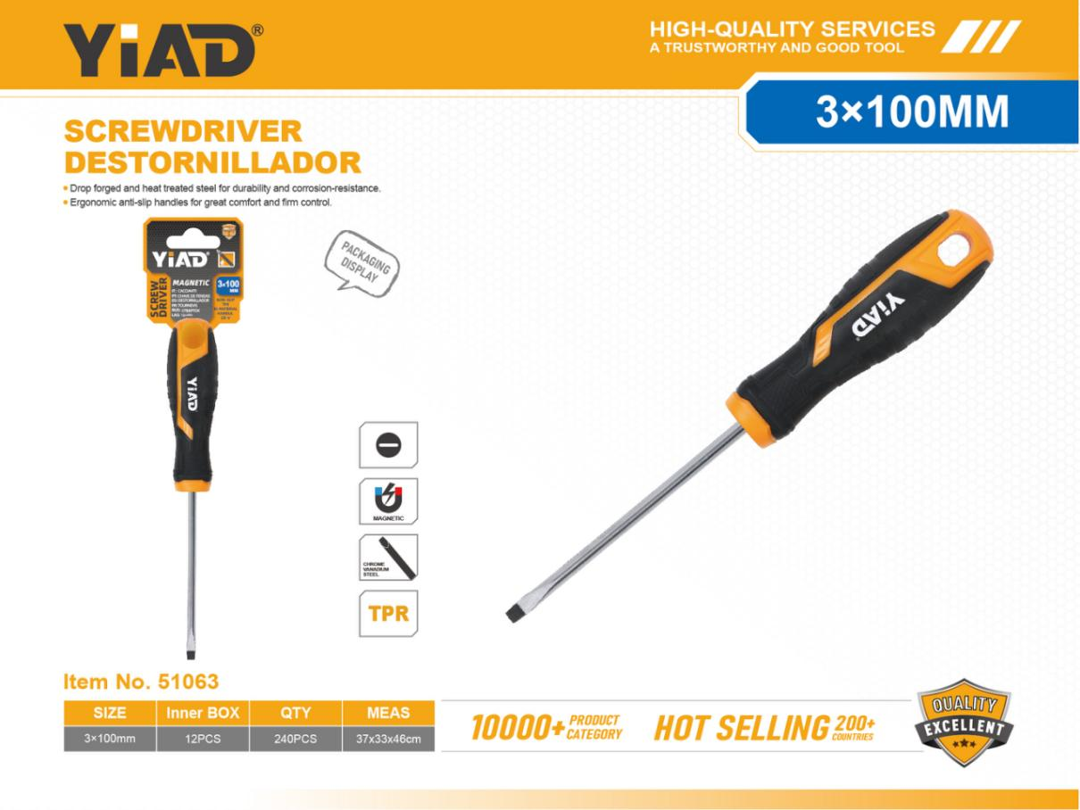 3X100mm Slotted Screwdriver, Only Supports Self-pickup, Please Note That Free Shipping Is For Anti-bidding Price