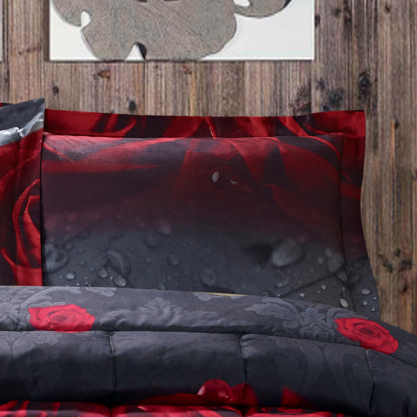 3D Comforter Set 3 Pieces Rose Love Romantic Moment Print Comforter Set With Microfiber Fabric And Filling Amazon Shipping 2