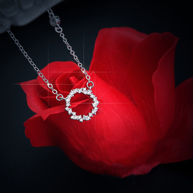 Imitation Silver Fashion Short Clavicle Chain Simple Temperament Blue Sea