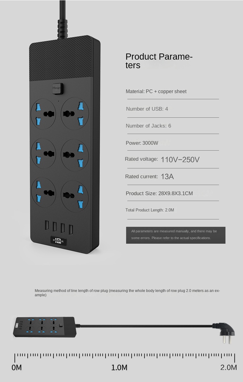 Title 9, 2024New T12 Power Strip Multifunctional High Po...