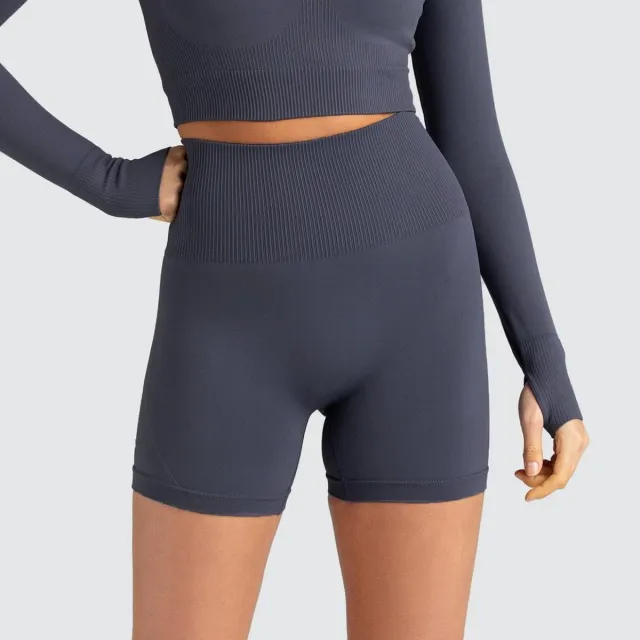 Seamless Sports Solid Color Tight Shorts Grey - Shop at LoveMi