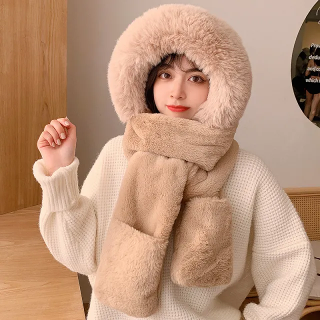 Cute Wool Knitted Hat With Warm Ear Protection Khaki - Shop at LoveMi