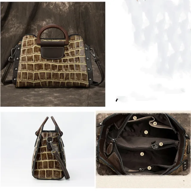 Tail Goods Leather Handbags Handbags Clearance Processing The First Layer Of Leather Diagonal Hand Bag Shoulder Bag Brown - Shop at LoveMi