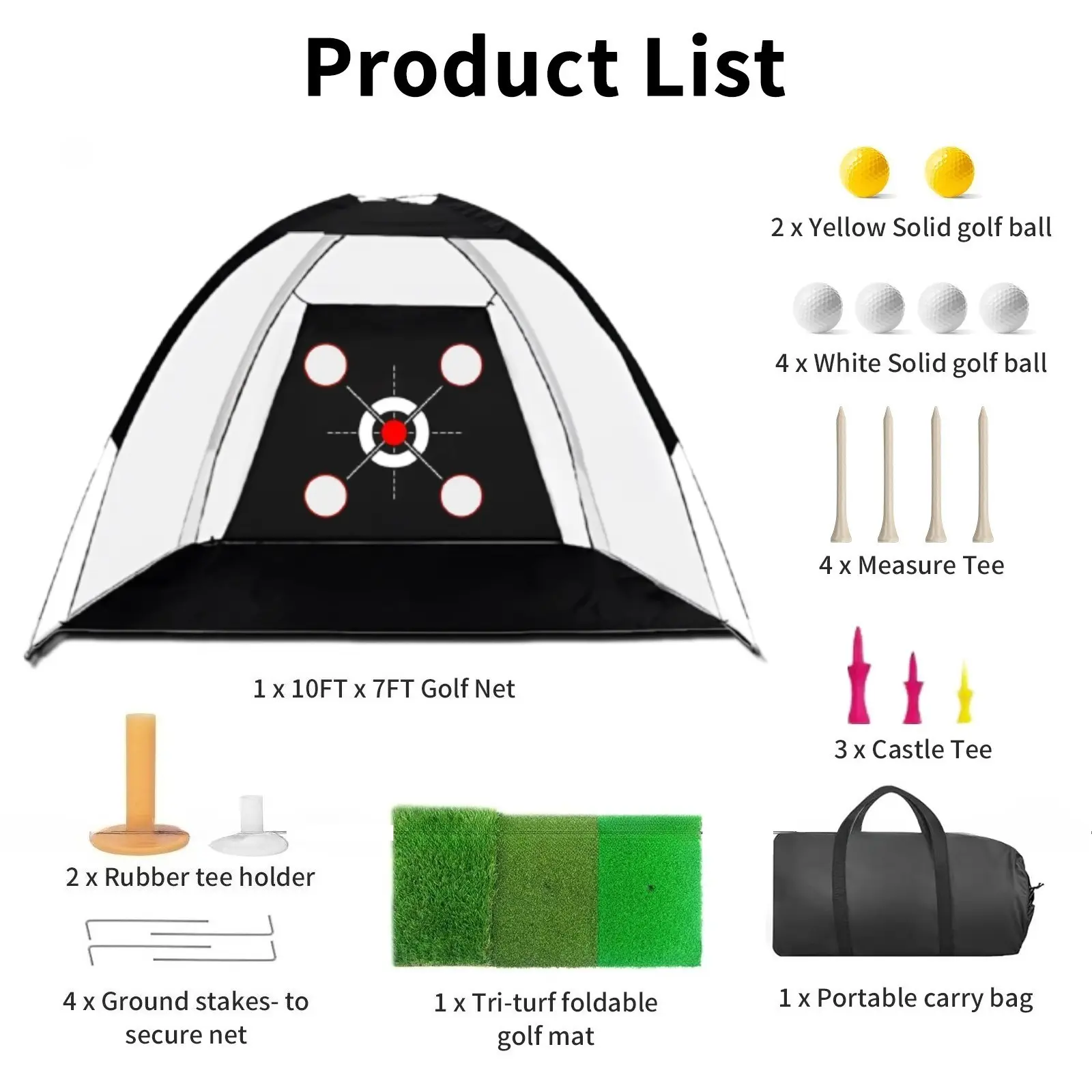 10x7ft Golf Practice Net Hitting Aid Training Driving Chipping Swing Indoor Out