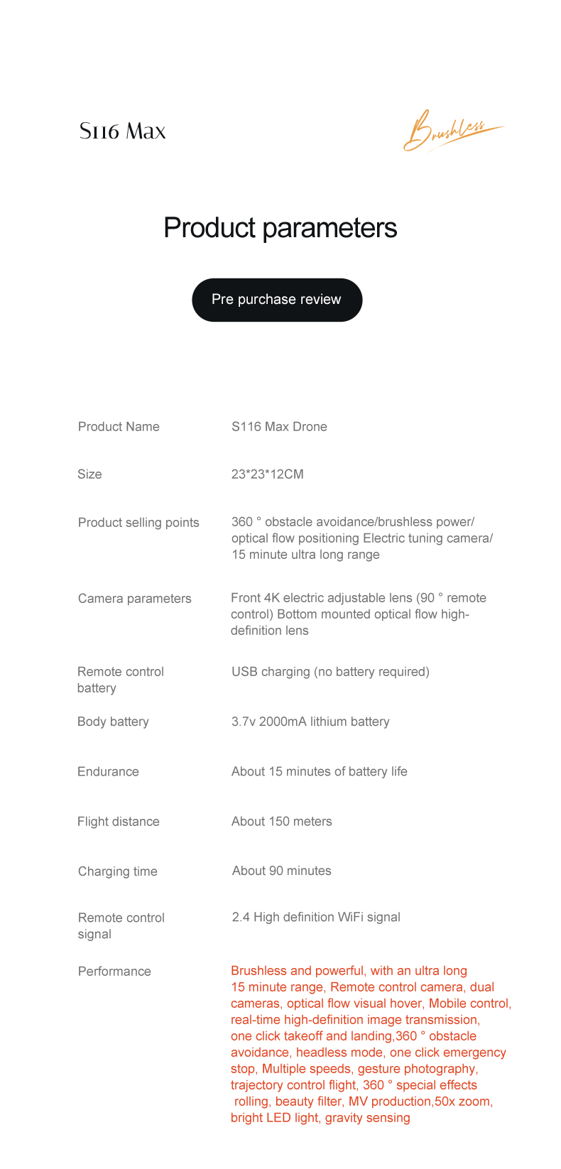 S116- Dual Camera Dual Electric Drone detail