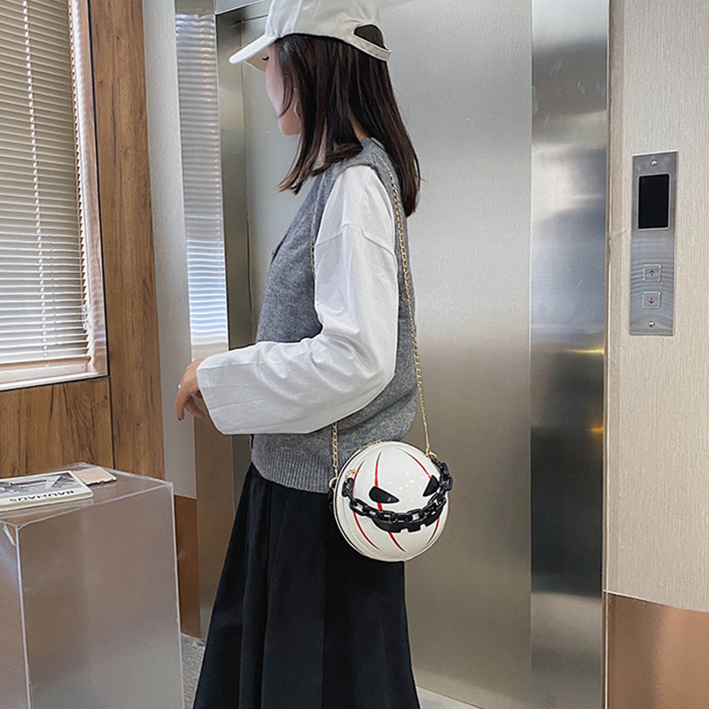 Сумки с шариками из тыквы на Хэллоуин и цепочкой, индивидуальные креативные забавные сумки на плечо для детей и женщин