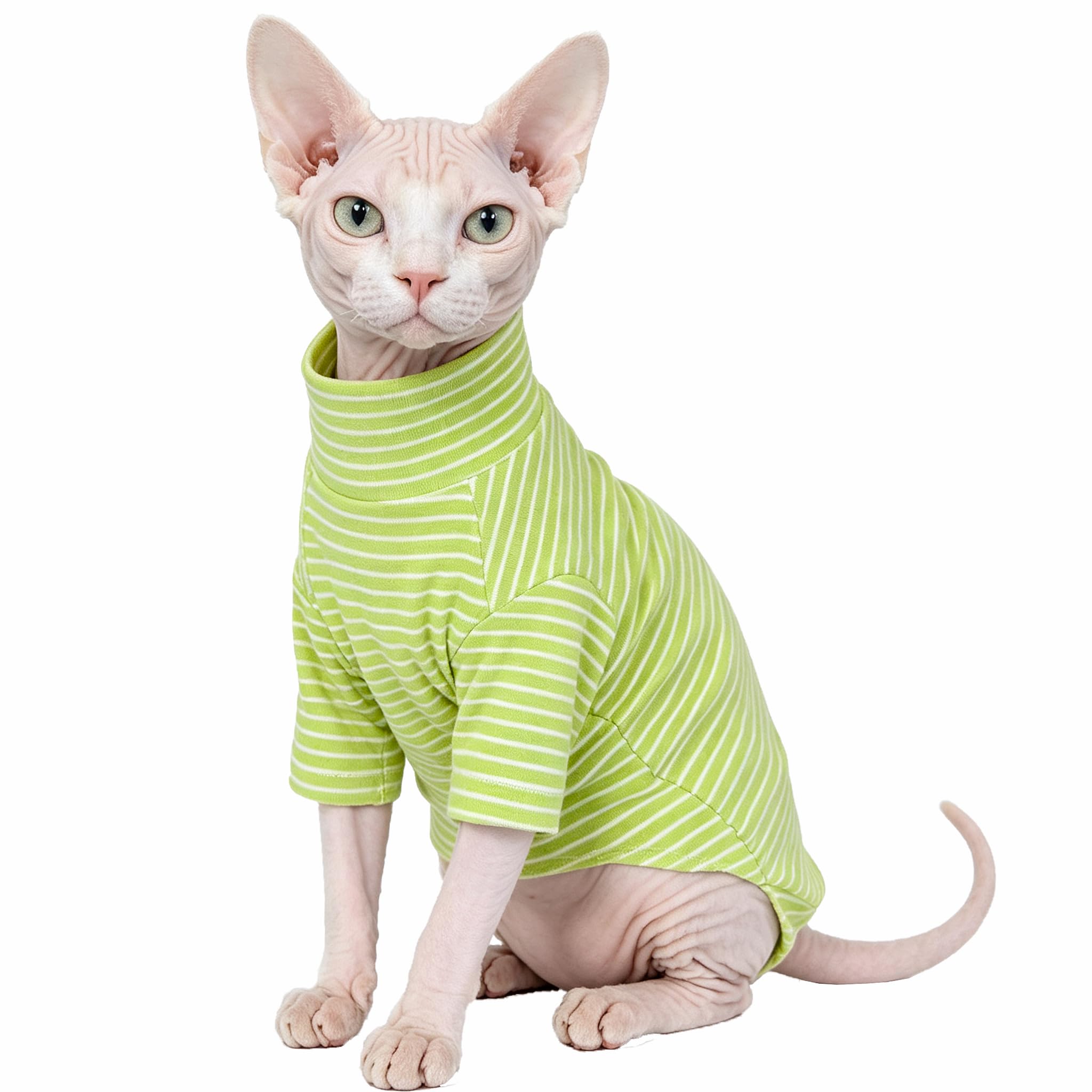 Sphynx Cat Clothes For Cats Only, Narrow Striped Sphynx Shirt Clothes T-Shirts Sweatshirt With Sleeves, Soft Kitten Sphinx Clothes Pet Apparel Devon R