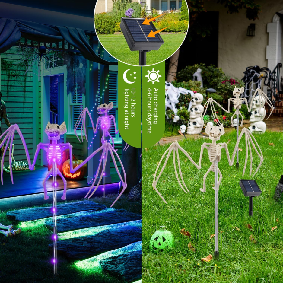 Lampes solaires de jardin chauves-souris Halloween 2