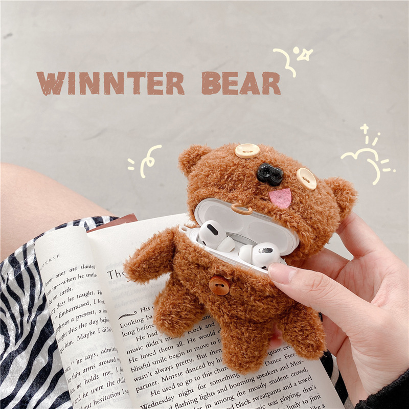 Plush Button Tongue Bear Earphone Protective Case - Image 3