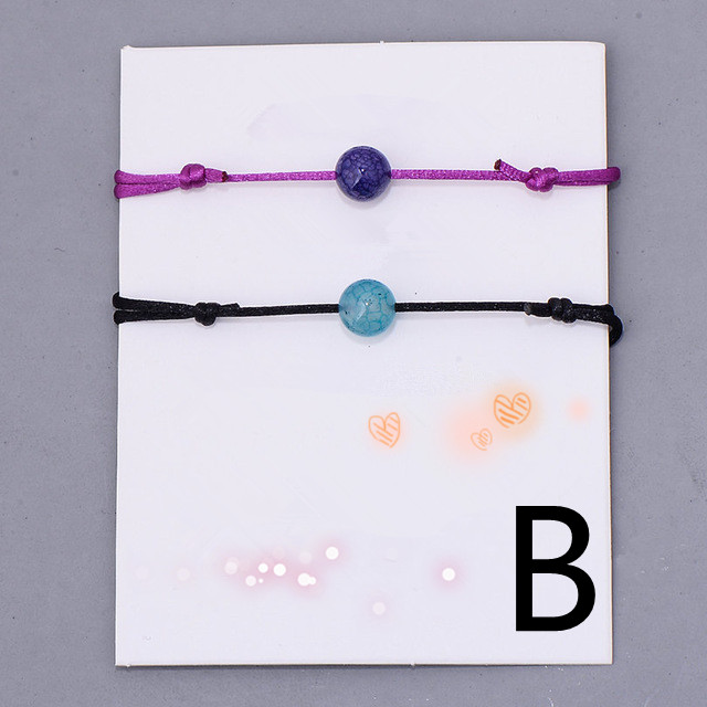 Natural Stone Beads Lava Bracelet Red Rope Braided Couple Bracelet