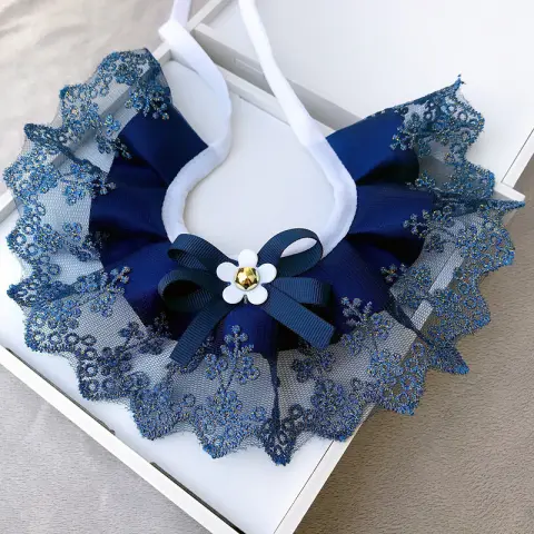 Pet Cat and Dog Lace Bib Saliva Scarf