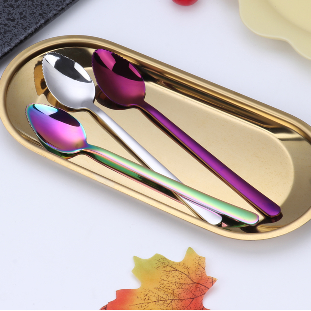 Title 3, 304 stainless steel titanium-plated fruit scoop