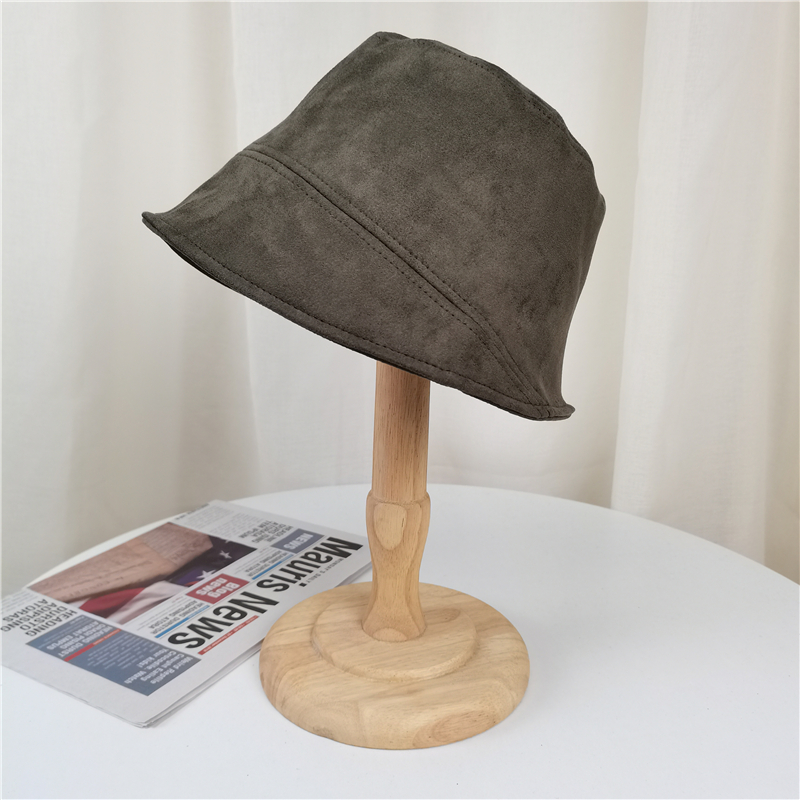 Net Red Plain Face Cover All-match Suede Fisherman Hat