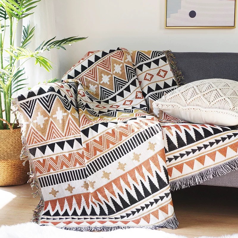 Bohemian Geometric Double Sided Blanket