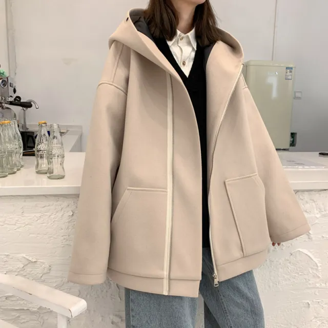 Woolen Coat High Street Short Autumn And Winter All match Beige - Shop at LoveMi