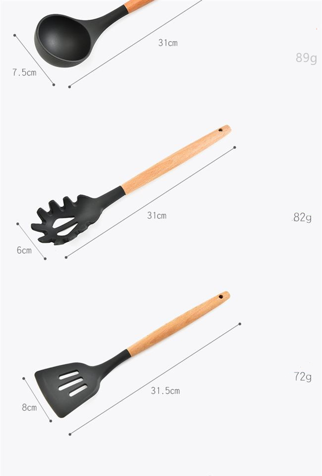 BEYONDARY Silicone Kitchen Utensil Set – Nonstick Cooking Spoons and Shovels