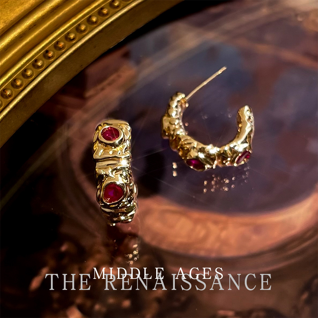 Vintage Victorian Zircon Earrings - Elaborate Retro Western Studs, Light Luxury Royal Palace Fashion Jewelry
