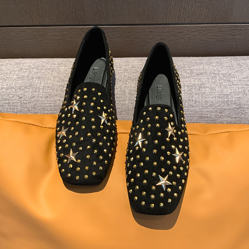 Rhinestone Square Toe Flats, picture 2 of 5