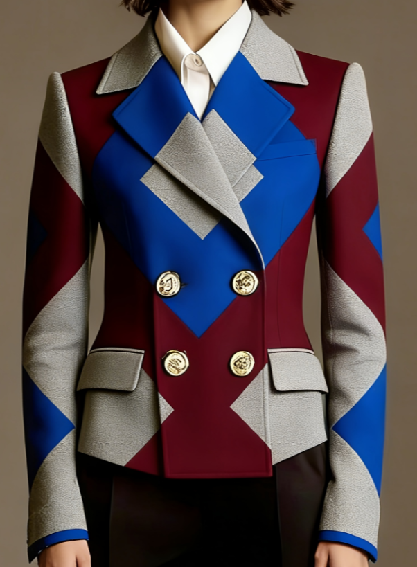 Veste de costume élégante à double boutonnage pour femme