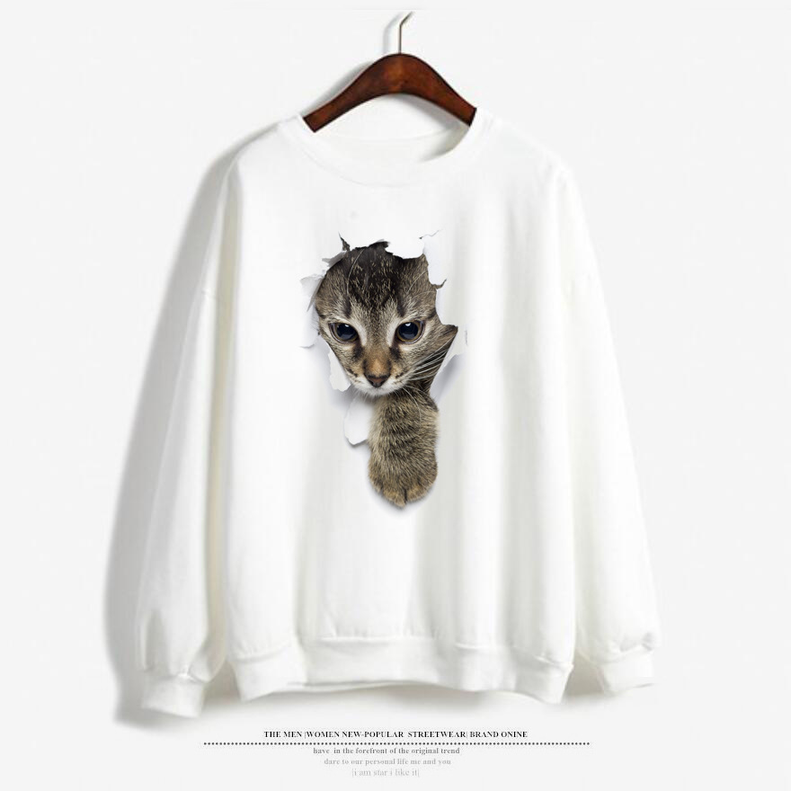 Title 3, Hoodie lady Winter new cat long sleeve Wish coa...