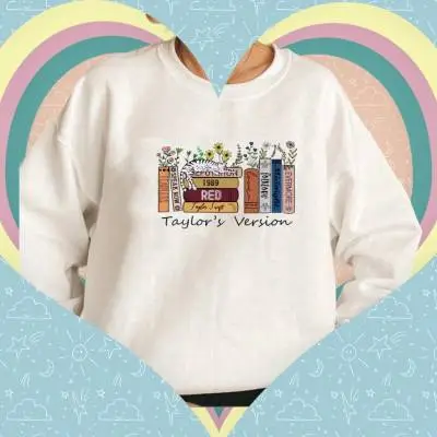 Pattern Women's Round Neck Sweater Long Sleeve - White