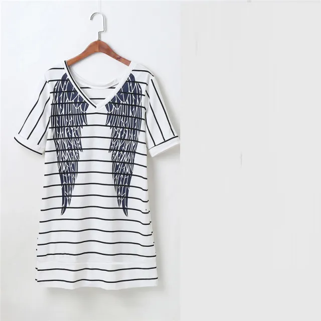 Short Sleeve Striped Dress Summer Family Matching Outfi White - Shop at LoveMi