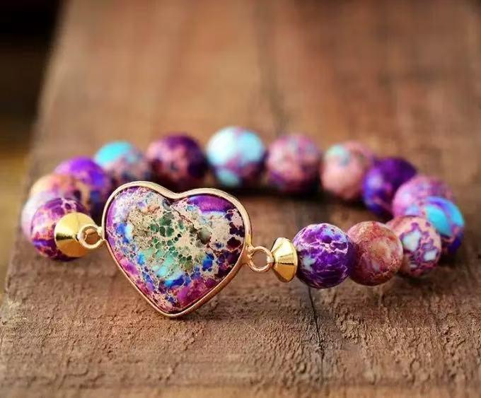 Heart Charm Double-Layer Woven Bracelet