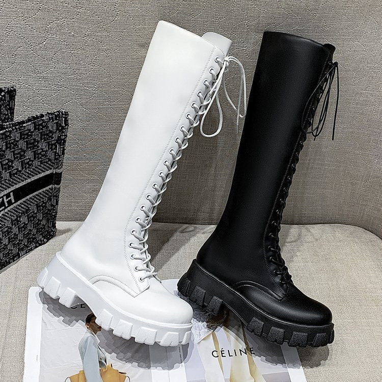 Women Growth Boots Strap Mid Heel High