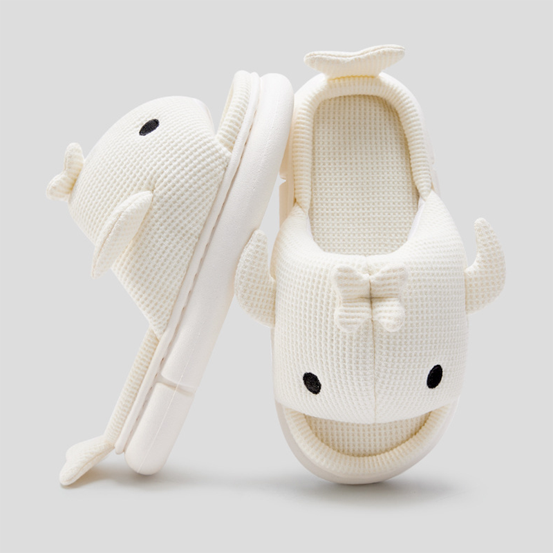 Cute Linen Shark Slippers For Indoor Home Shoes