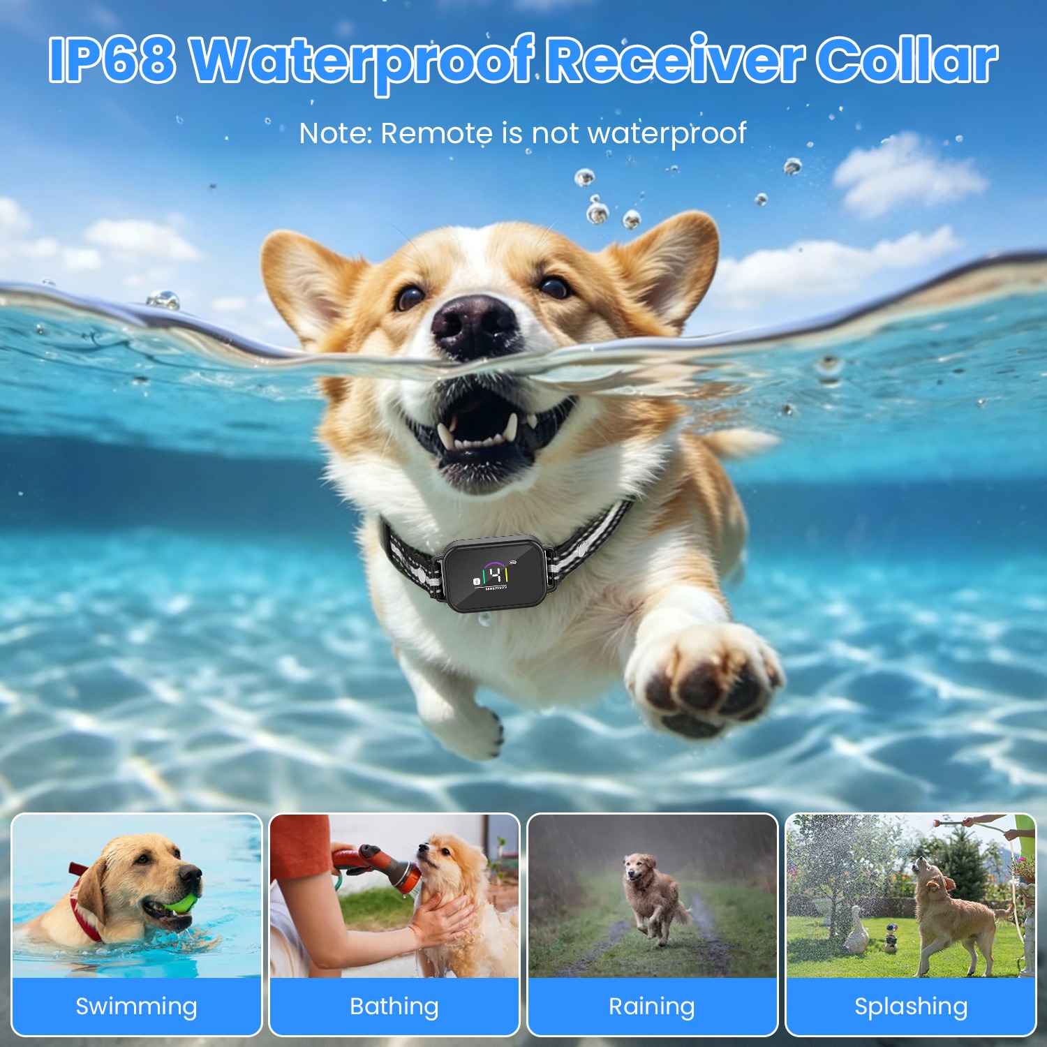1Pc 2 In 1 Dog Shock And Bark Collar Dog Training Collar With Remote Rechargeable IP68 Waterproof With 3 Channels For Medium And Small Dogs — foto 16