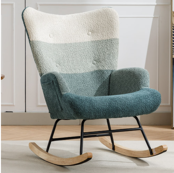 Modern Patchwork Upholstery Armchair Colorful Accent Chair High Back Arm Chair - Picture 11 of 11