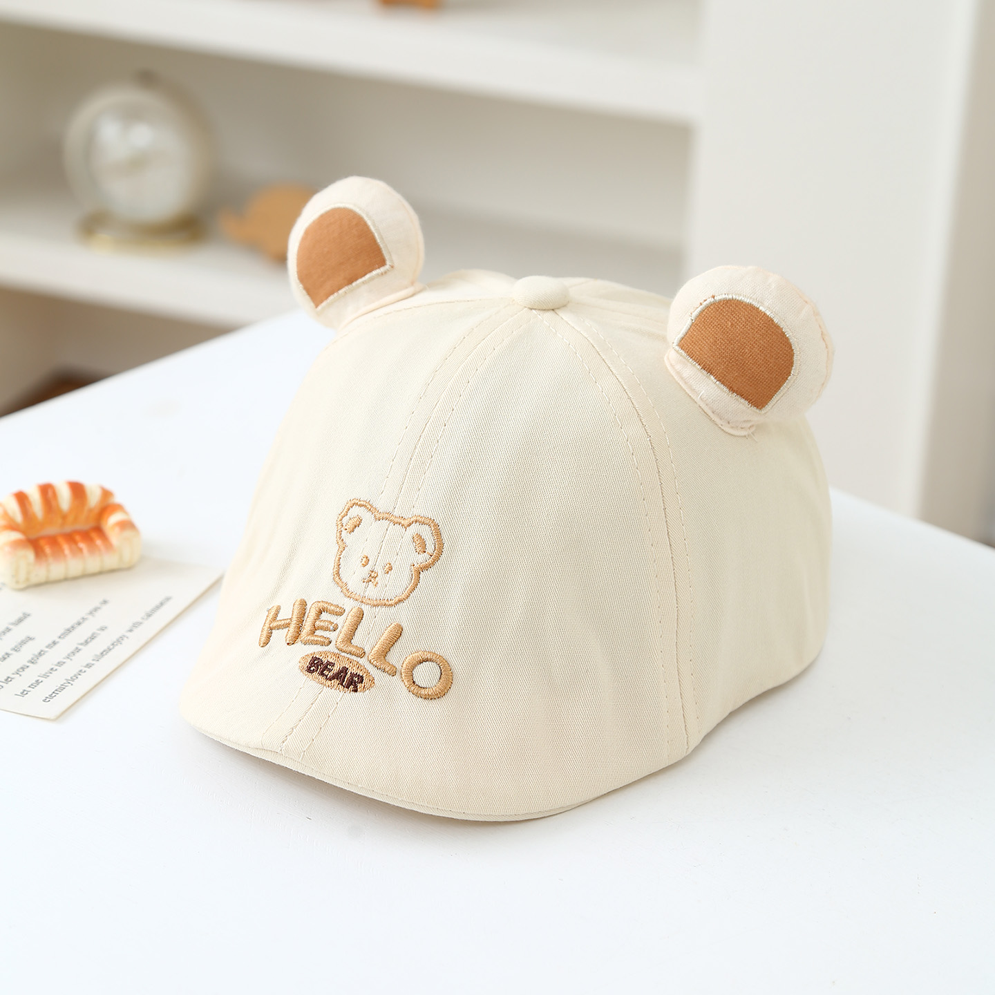 Summer Baby Forward Hat, Stylish And Simple Style, Sun Protection Hat, Cute Cartoon HELLO Letters, Versatile Beret Hat
