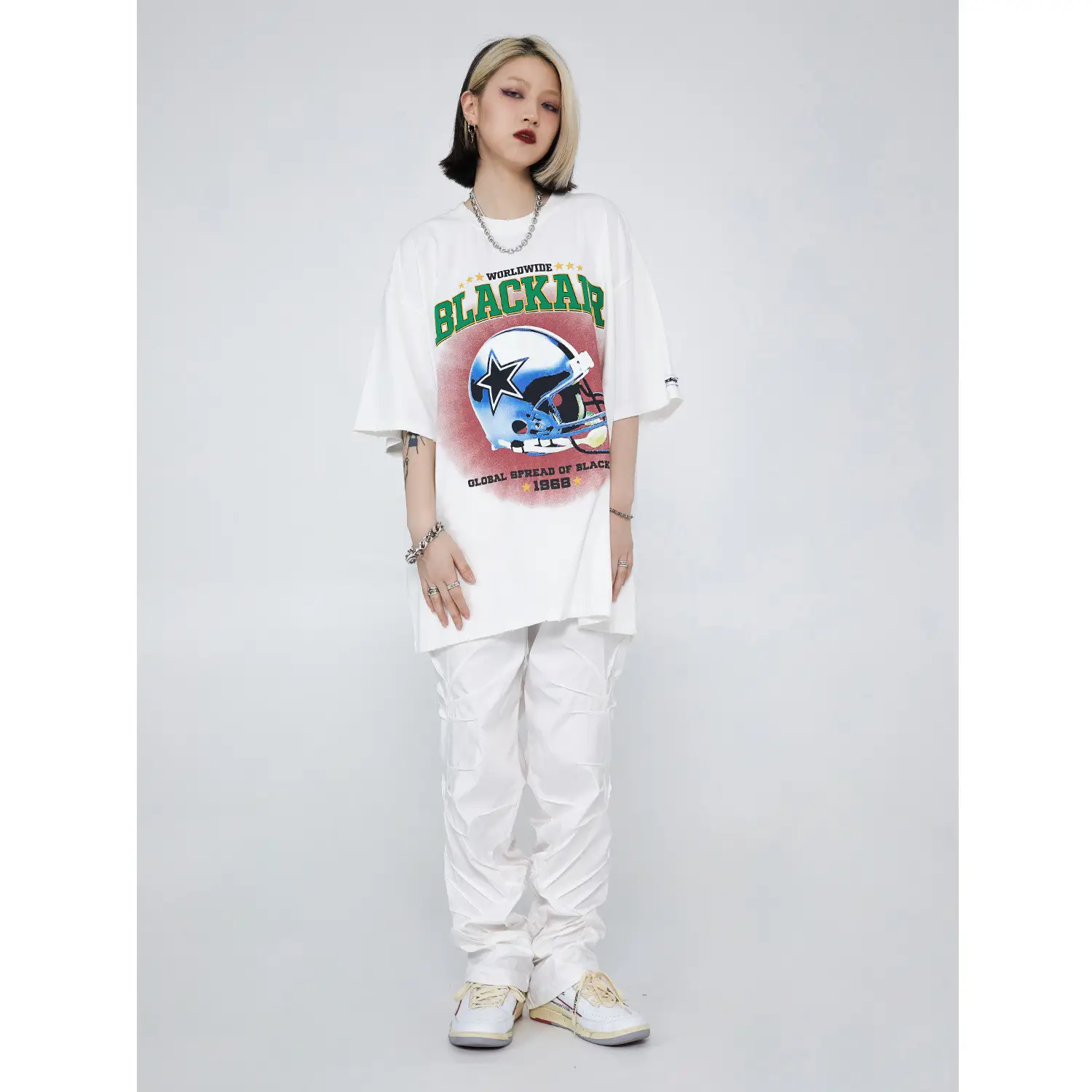 Vintage T-shirt Lettering Soft Foam Printed Short Sleeve